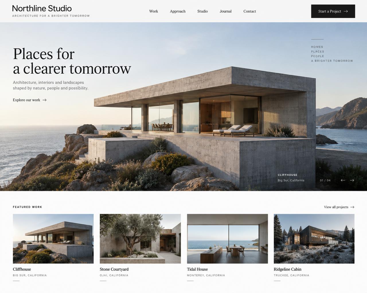 Custom architecture studio website